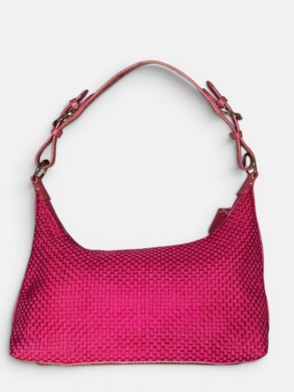 VTG The Sak Demi Shoulder Bag Hot Pink Woven Hobo Y2K Baguette Adjustable Strap - Picture 5 of 9